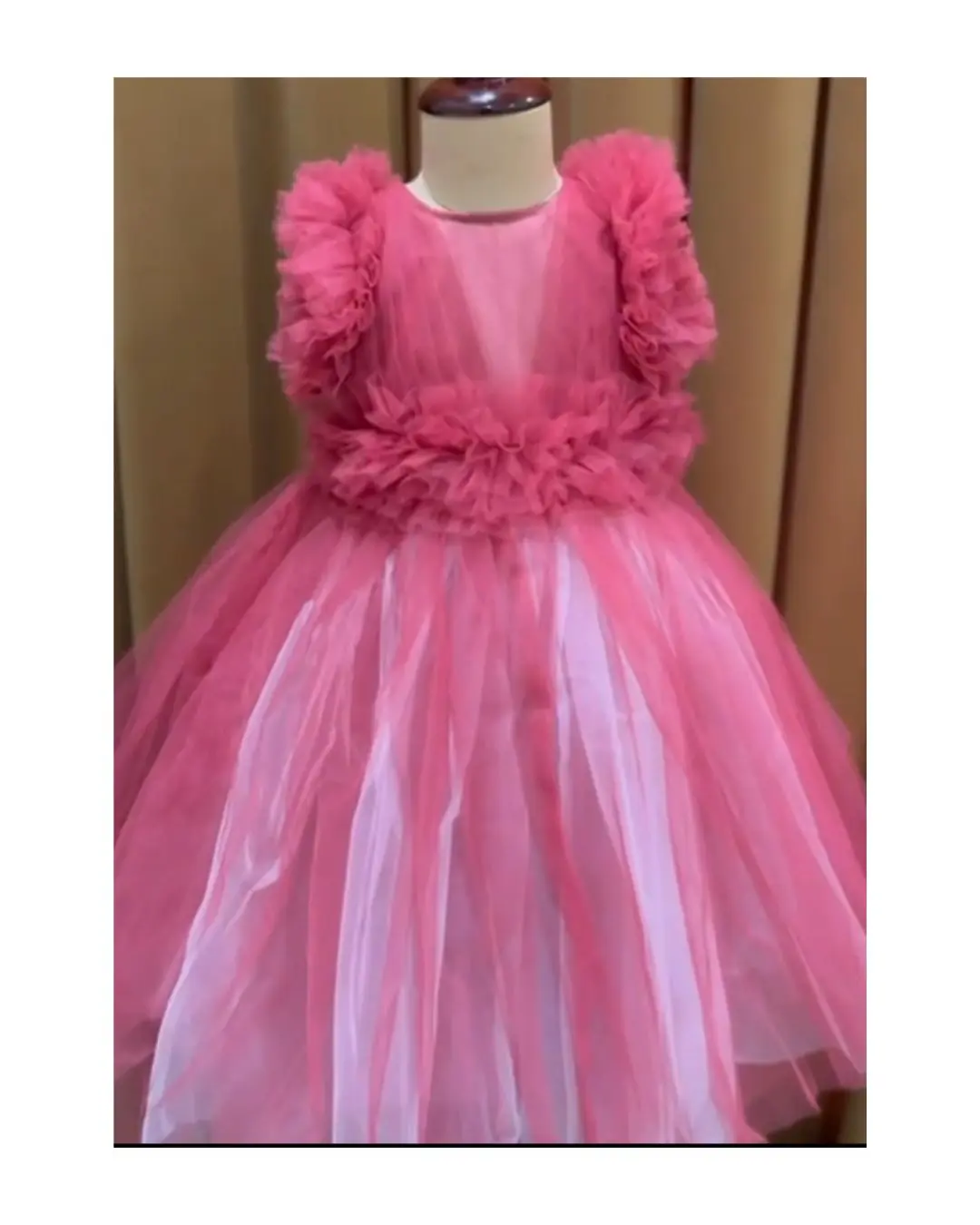 kids-clothing-kuwait-brick-tulle-dress-with-ruffled-sleeve-waist